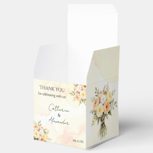 Rustieke Boho Waterverf Rozen bruiloft Dank u Bedankdoosjes (Geopend)