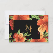 Rustieke Boho Waterverf Sinaasappel Bloemen Huweli RSVP Kaartje (Voorkant)