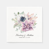 Rustieke Boho Waterverf Succulente Bloemen Servetten (Voorkant)