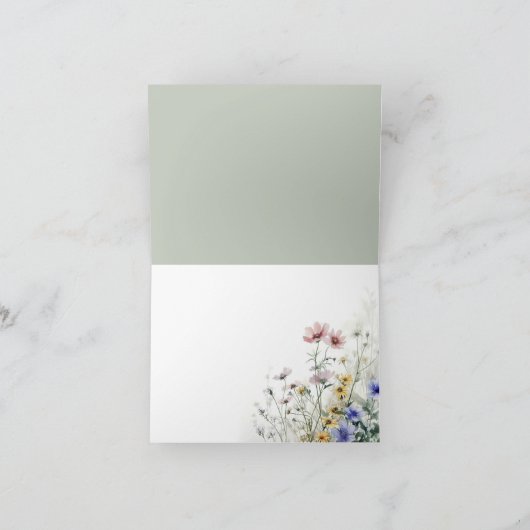 Rustieke Boho Waterverf Wildbloemen Bedankkaart (Binnen)