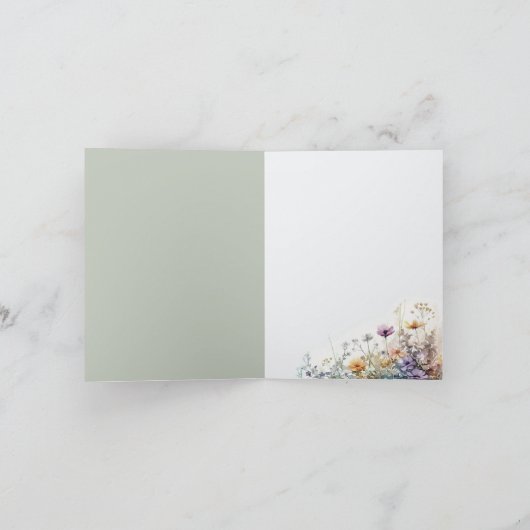 Rustieke Boho Waterverf Wildbloemen Bedankkaart (Binnen)