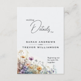 Rustieke Boho Waterverf Wildbloemen Informatiekaartje