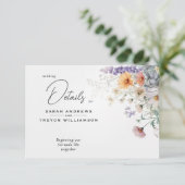 Rustieke Boho Waterverf Wildbloemen Informatiekaartje (Staand voorkant)