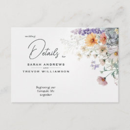 Rustieke Boho Waterverf Wildbloemen Informatiekaartje