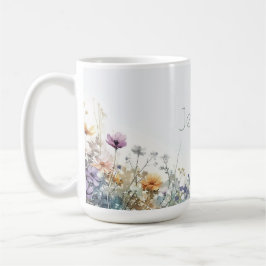 Rustieke Boho Waterverf Wildbloemen Koffiemok
