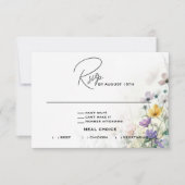 Rustieke Boho Waterverf Wildbloemen RSVP Kaartje (Voorkant)