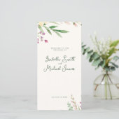 Rustieke Boho Waterverf Wildflowers Wedding (Staand voorkant)