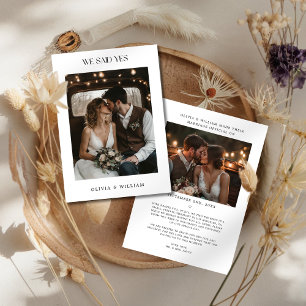 Rustieke Boho We Said Yes Budget Bruiloft Foto Aankondiging
