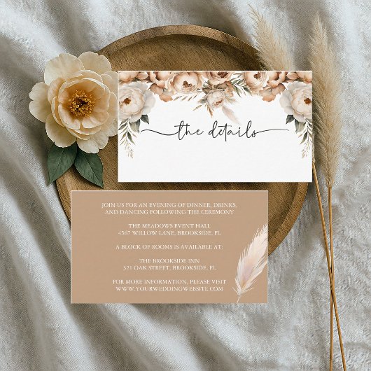 Rustieke Boho Wedding Details Enclosure Kaart