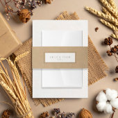 Rustieke Boho Wedding Kraft Paper ID1109 Uitnodigingen Wikkel