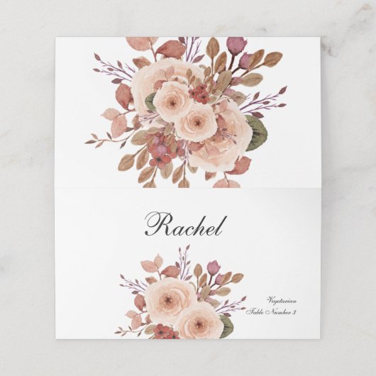 Rustieke Boho Wedding Place kaarten Plaatskaartje (Buitenkant ongevouwen)