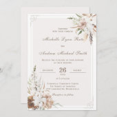 Rustieke Boho Wedding Printable Kaart (Voorkant / Achterkant)
