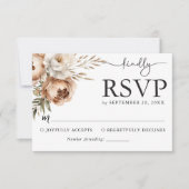 Rustieke Boho Wedding RSVP Kaart met Pampas & Peon (Voorkant)