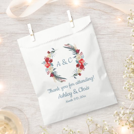 Rustieke Boho Wedding Treat Country Dank u Floral Bedankzakje (Geknipt)