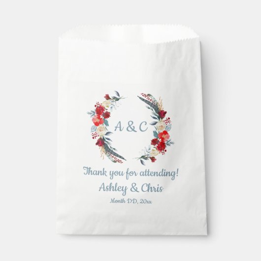 Rustieke Boho Wedding Treat Country Dank u Floral Bedankzakje (Voorkant)