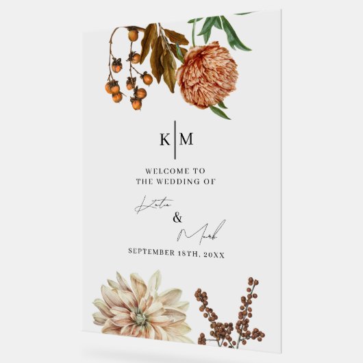 Rustieke Boho Welkom op onze bruiloft sticker Acryl Bord (Hoek)