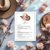 Rustieke Boho Westerne bruiloft Floral Cowboy Wedd Menu