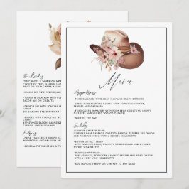 Rustieke Boho Westerne bruiloft Floral Cowboy Wedd Menu