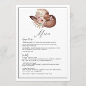 Rustieke Boho Westerne bruiloft Floral Cowboy Wedd Menu (Voorkant)