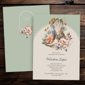 Rustieke Boho Westerne laarzen Floral Quinceanera Kaart