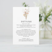 Rustieke Boho Wildbloemen Waterverf bruiloft Detai Informatiekaartje (Staand voorkant)