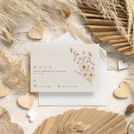 Rustieke Boho Wilde Bloem Boheemse Bruiloft RSVP Kaartje