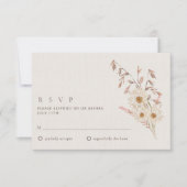 Rustieke Boho Wilde Bloem Boheemse Bruiloft RSVP Kaartje (Voorkant)