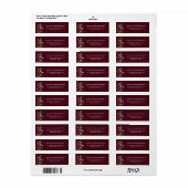 Rustieke Boho Wilde Bloem Chic Burgundy Bruidsdouc Etiket (Full Sheet)