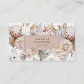 Rustieke Boho Wilde Bloem Crème Terracotta Visitekaartje (Voorkant)