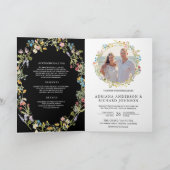 Rustieke Boho Wilde Bloem Foto QR Code Zwarte Trou (Binnen)