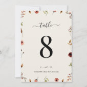 Rustieke Boho Wilde Bloemen 5x7 Tafelnummer Huweli (Voorkant)