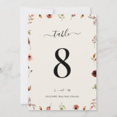 Rustieke Boho Wilde Bloemen 5x7 Tafelnummer Huweli (Achterkant)