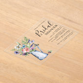 Rustieke Boho Wilde Bloemen Bruidsdouche Acryl Uitnodigingen (Laagn)