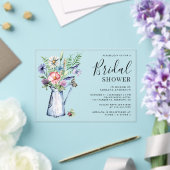 Rustieke Boho Wilde Bloemen Bruidsdouche Acryl Uitnodigingen (Insitu (Huwelijk))