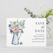 Rustieke Boho Wilde Bloemen Bruiloft Save The Date (Staand voorkant)