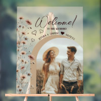 Rustieke Boho Wilde Bloemen Foto Boog Bruiloft Wel