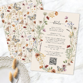 Rustieke Boho Wilde Bloemen Kaart Met Enveloppe
