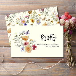 Rustieke Boho Wilde Bloemen Register Informatiekaartje