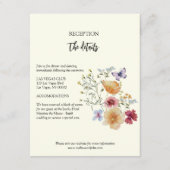 Rustieke Boho Wilde Bloemen Trouwdetails Informatiekaartje (Voorkant)