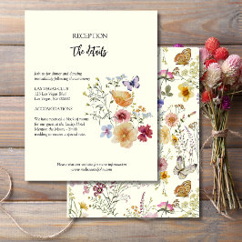 Rustieke Boho Wilde Bloemen Trouwdetails Informatiekaartje