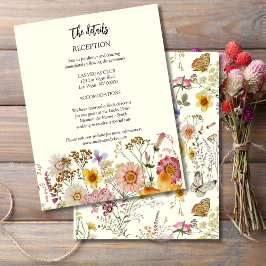 Rustieke Boho Wilde Bloemen Trouwdetails Informatiekaartje
