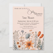 Rustieke Boho Wildflower Baby shower uitnodigen Kaart (Voorkant)