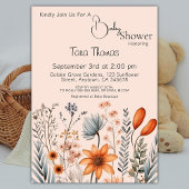 Rustieke Boho Wildflower Baby shower uitnodigen Kaart