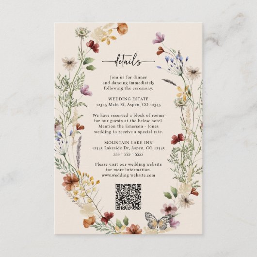 Rustieke Boho Wildflower Behuizing Kaart (Voorkant)