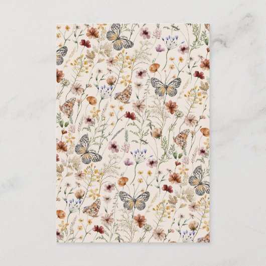 Rustieke Boho Wildflower Behuizing Kaart (Achterkant)