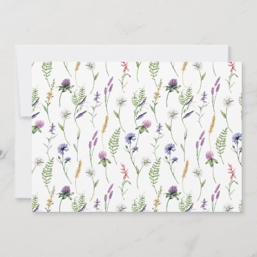 Rustieke Boho Wildflower Bloemen Bruiloft Save The Date (Achterkant)