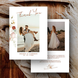 Rustieke Boho Wildflower Bloemen Details Bedankkaart