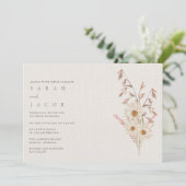 Rustieke Boho Wildflower Bohemian bruiloft Kaart (Staand voorkant)