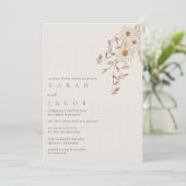 Rustieke Boho Wildflower Bohemian bruiloft Kaart (Staand voorkant)