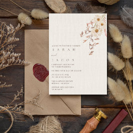Rustieke Boho Wildflower Bohemian bruiloft Kaart
